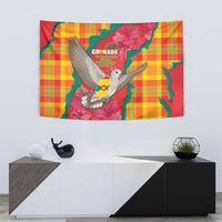 Grenada Independence Day Tapestry Tropical Dove Bougainvillea Madras Pattern