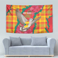 Grenada Independence Day Tapestry Tropical Dove Bougainvillea Madras Pattern