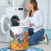 Saint Lucia Independence Day Laundry Basket Saint Lucian Map Pitons Madras Pattern