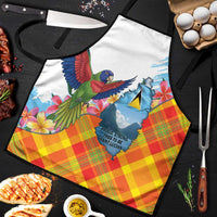 Saint Lucia Independence Day Apron Saint Lucian Map Pitons Madras Pattern