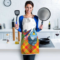 Saint Lucia Independence Day Apron Saint Lucian Map Pitons Madras Pattern