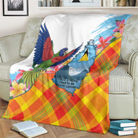 Saint Lucia Independence Day Blanket Saint Lucian Map Pitons Madras Pattern