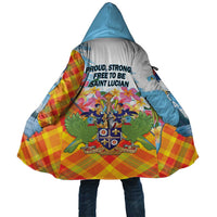 Saint Lucia Independence Day Cloak Saint Lucian Map Pitons Madras Pattern