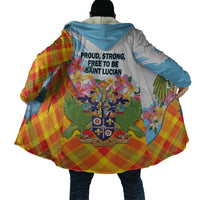 Saint Lucia Independence Day Cloak Saint Lucian Map Pitons Madras Pattern