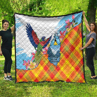 Saint Lucia Independence Day Quilt Saint Lucian Map Pitons Madras Pattern