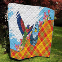 Saint Lucia Independence Day Quilt Saint Lucian Map Pitons Madras Pattern
