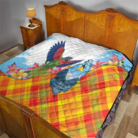 Saint Lucia Independence Day Quilt Saint Lucian Map Pitons Madras Pattern