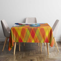 Saint Lucia Independence Day Tablecloth Saint Lucian Map Pitons Madras Pattern