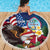 Personalised United States And Guam Beach Blanket USA Eagle With Guahan Seal Tropical Vibes