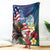 Personalised United States And Guam Blanket USA Eagle With Guahan Seal Tropical Vibes