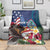 Personalised United States And Guam Blanket USA Eagle With Guahan Seal Tropical Vibes