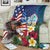 Personalised United States And Guam Blanket USA Eagle With Guahan Seal Tropical Vibes