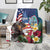 Personalised United States And Guam Blanket USA Eagle With Guahan Seal Tropical Vibes