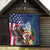 Personalised United States And Guam Quilt USA Eagle With Guahan Seal Tropical Vibes