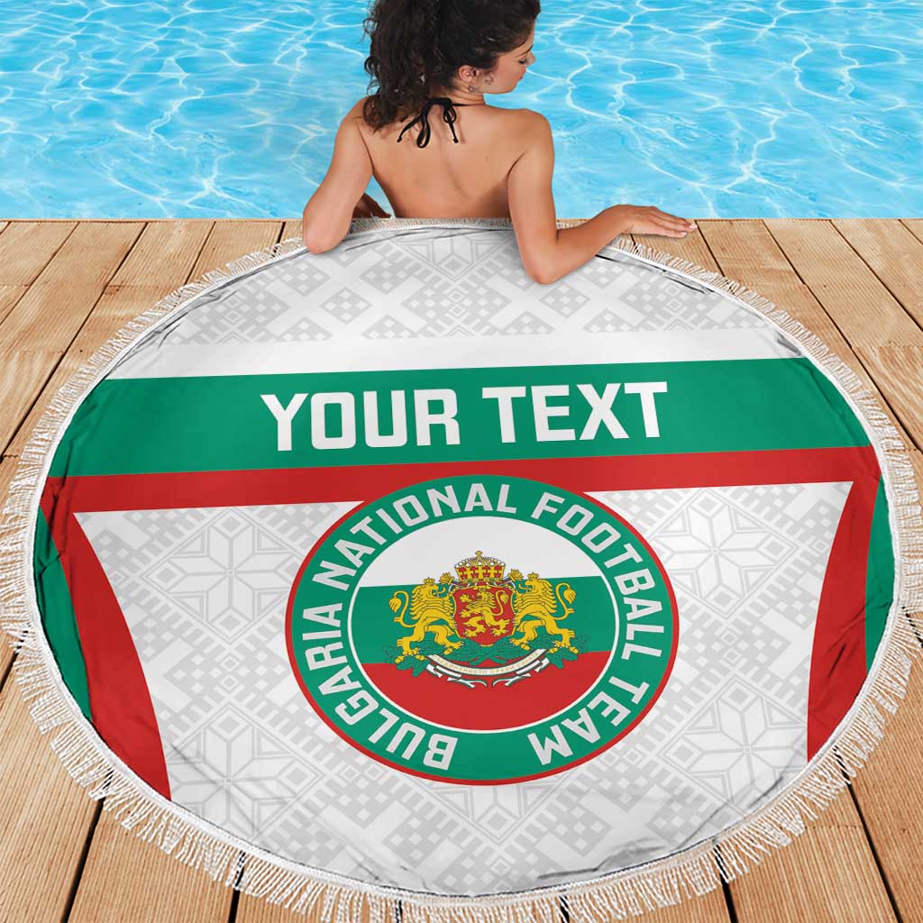 Custom Bulgaria Football Beach Blanket Bulgarian Pattern Sporty Style
