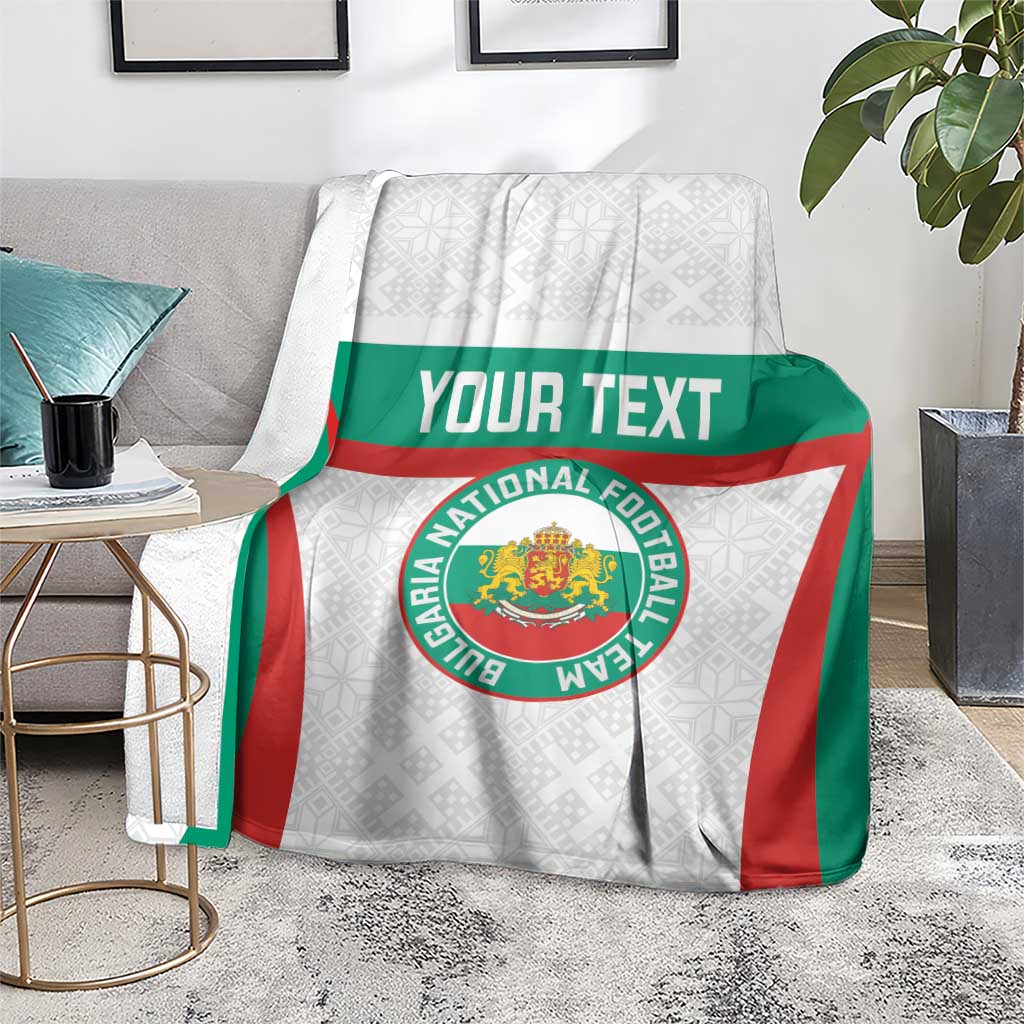 Custom Bulgaria Football Blanket Bulgarian Pattern Sporty Style