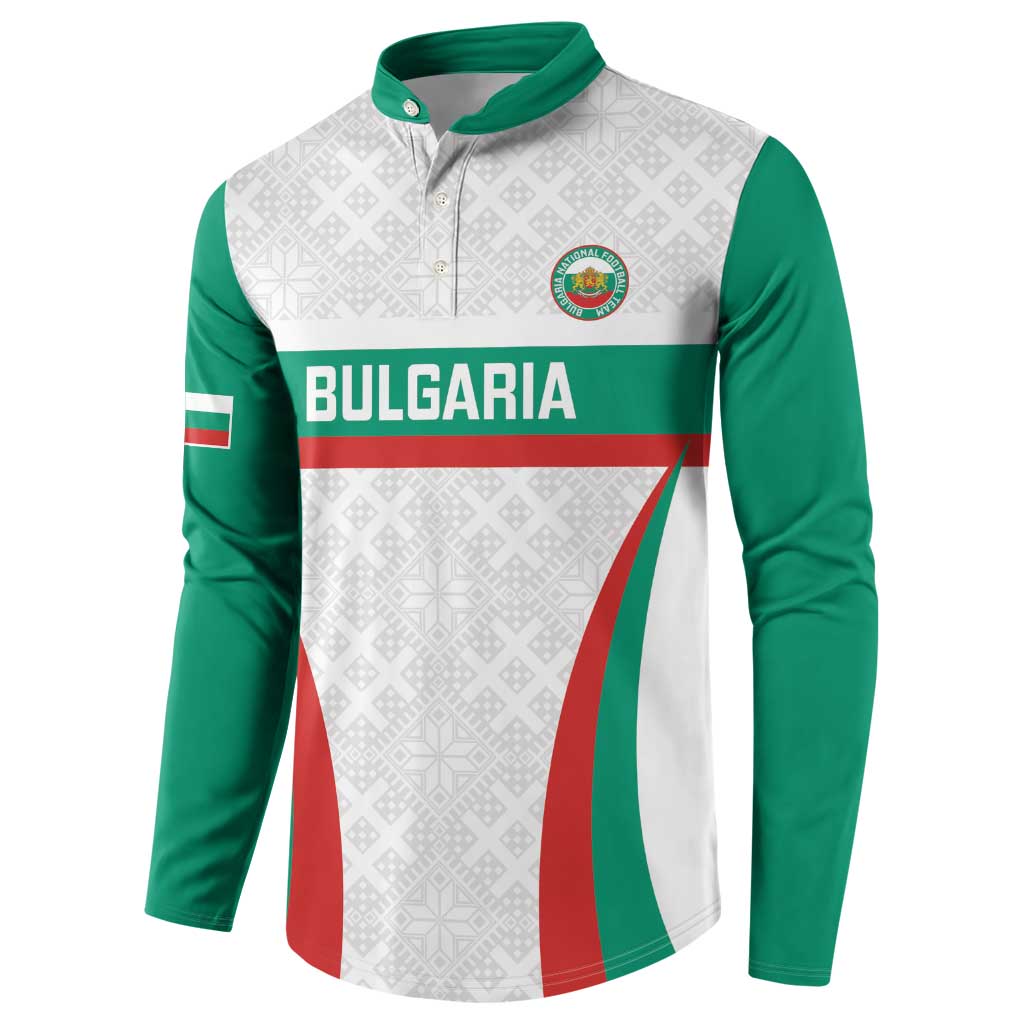 Custom Bulgaria Football Button Sweatshirt Bulgarian Pattern Sporty Style