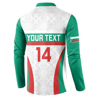 Custom Bulgaria Football Button Sweatshirt Bulgarian Pattern Sporty Style