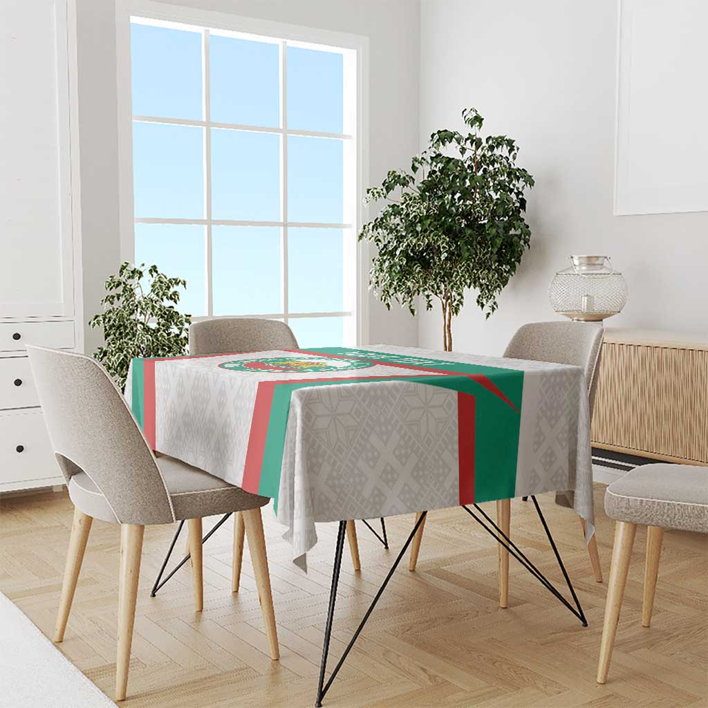 Custom Bulgaria Football Tablecloth Bulgarian Pattern Sporty Style