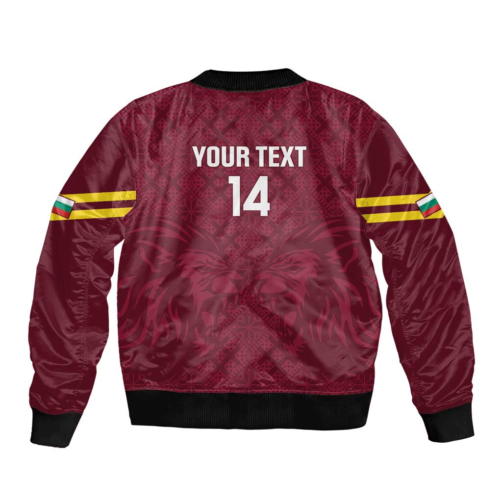 Custom Bulgaria Football Bomber Jacket Go Lavovete Bulgarian Pattern