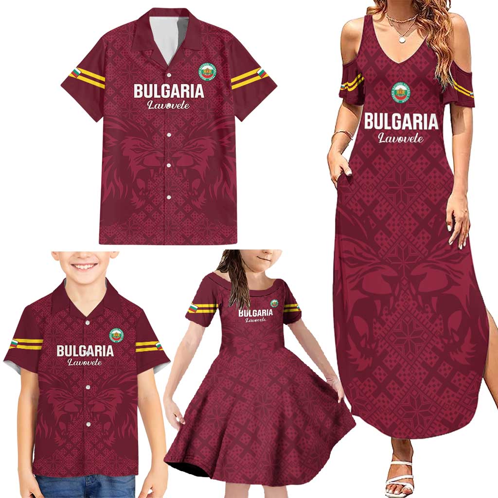 Custom Bulgaria Football Family Matching Summer Maxi Dress and Hawaiian Shirt Go Lavovete Bulgarian Pattern
