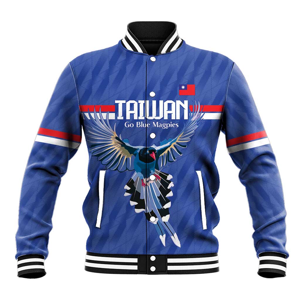 Custom Taiwan Football 2026 Baseball Jacket Come On Blue Magpies
