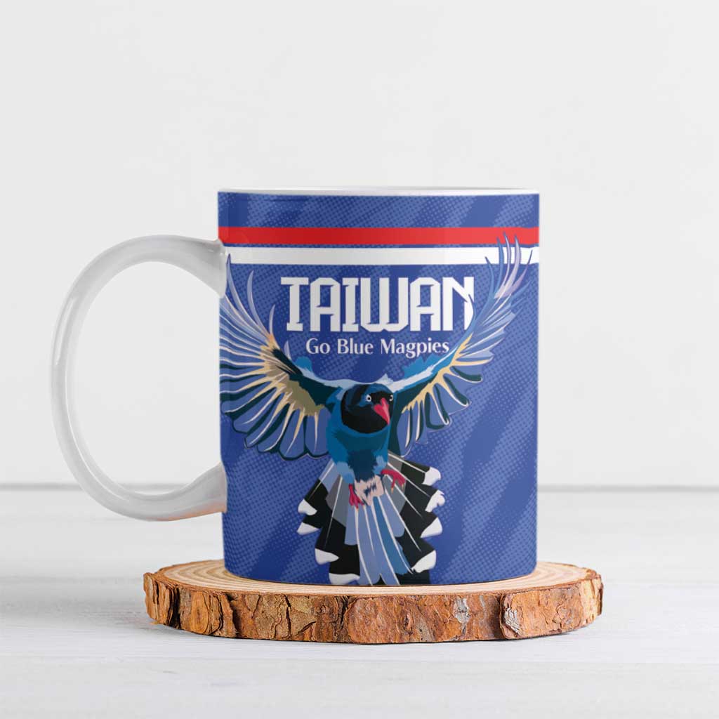Custom Taiwan Football 2026 Ceramic Mug Come On Blue Magpies