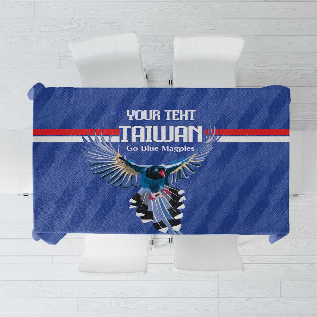 Custom Taiwan Football 2026 Tablecloth Come On Blue Magpies
