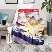Personalised Philippines Sun Tattoo Blanket Feathers Filipinas Grunge Style White
