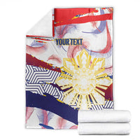 Personalised Philippines Sun Tattoo Blanket Feathers Filipinas Grunge Style White