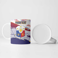 Personalised Philippines Sun Tattoo Ceramic Mug Feathers Filipinas Grunge Style White