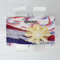 Personalised Philippines Sun Tattoo Tablecloth Feathers Filipinas Grunge Style White