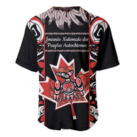 Black baseball jersey with red and white Indigenous star graphic and ornate pattern