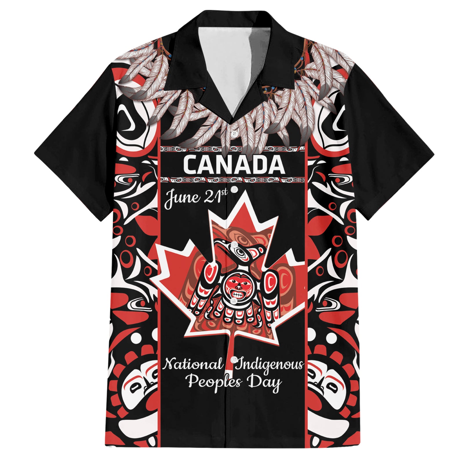 Canada National Aboriginal Day Hawaiian Shirt Canadian Indigenous Haida - Wonder Print Shop