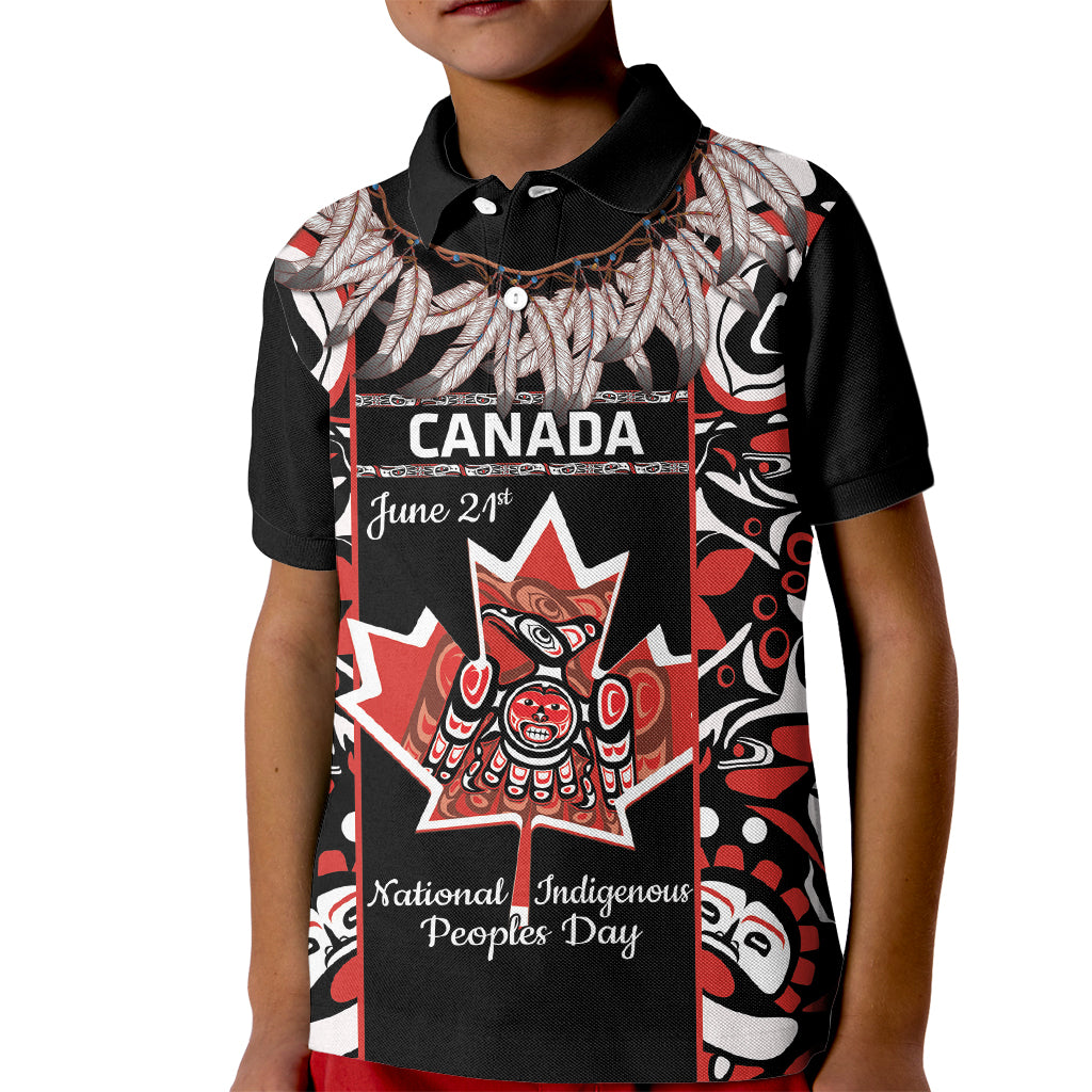 Canada National Aboriginal Day Kid Polo Shirt Canadian Indigenous Haida - Wonder Print Shop