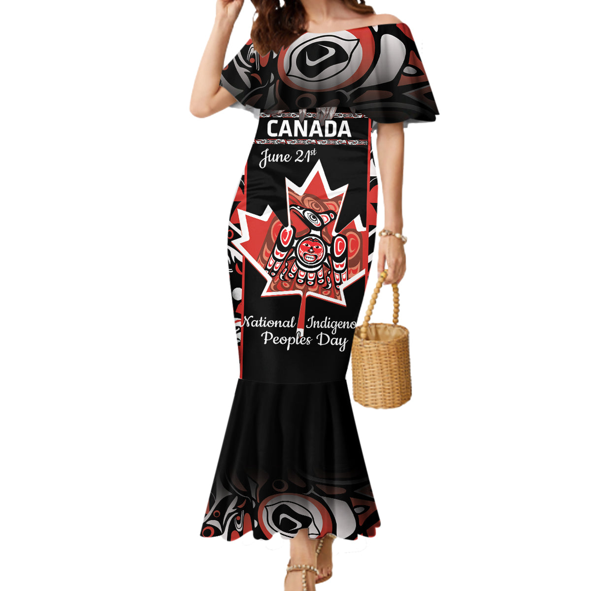 Canada National Aboriginal Day Mermaid Dress Canadian Indigenous Haida - Wonder Print Shop