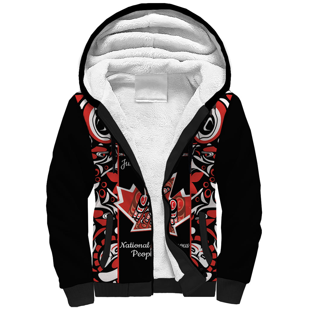 Canada National Aboriginal Day Sherpa Hoodie Canadian Indigenous Haida