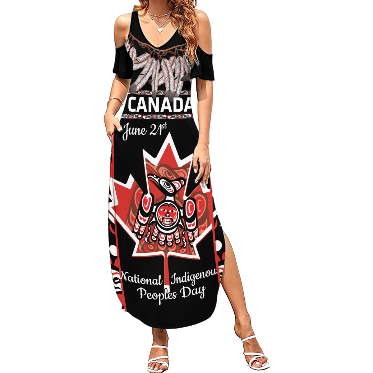 Canada National Aboriginal Day Summer Maxi Dress Canadian Indigenous Haida