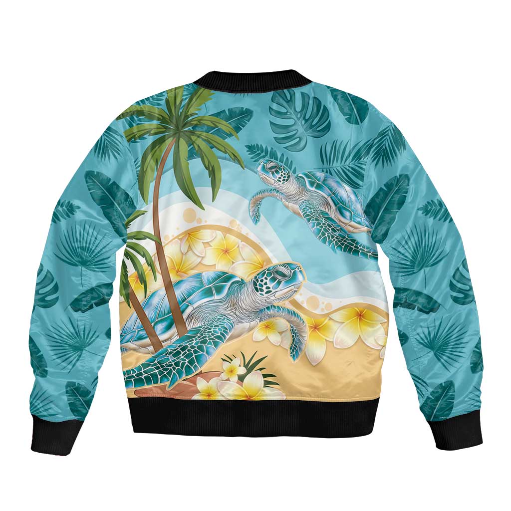 Cayman Islands Bomber Jacket Sea Turtle Plumeria Tropical Vibes