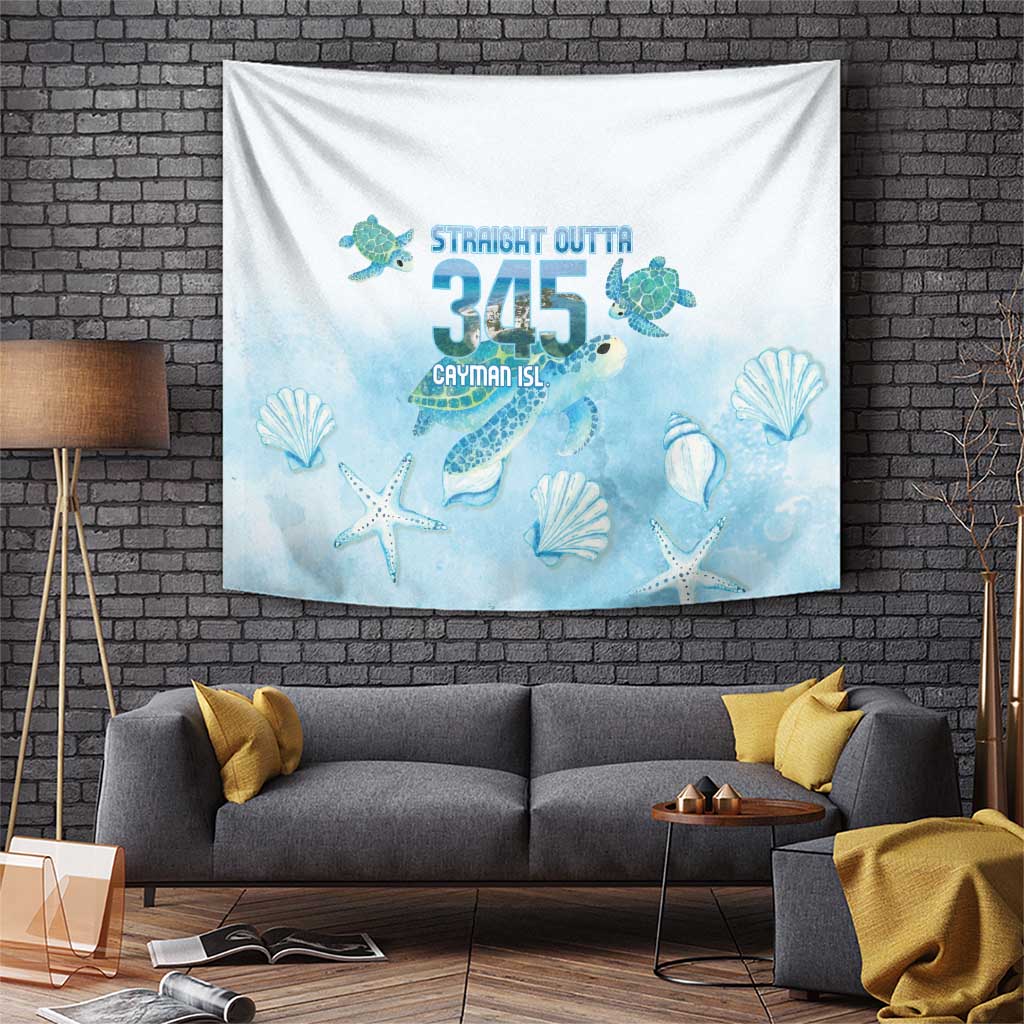 Cayman Islands 345 Tapestry Sea Turtle Watercolor Style