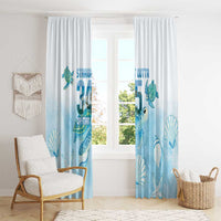 Cayman Islands 345 Window Curtain Sea Turtle Watercolor Style