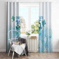 Cayman Islands 345 Window Curtain Sea Turtle Watercolor Style