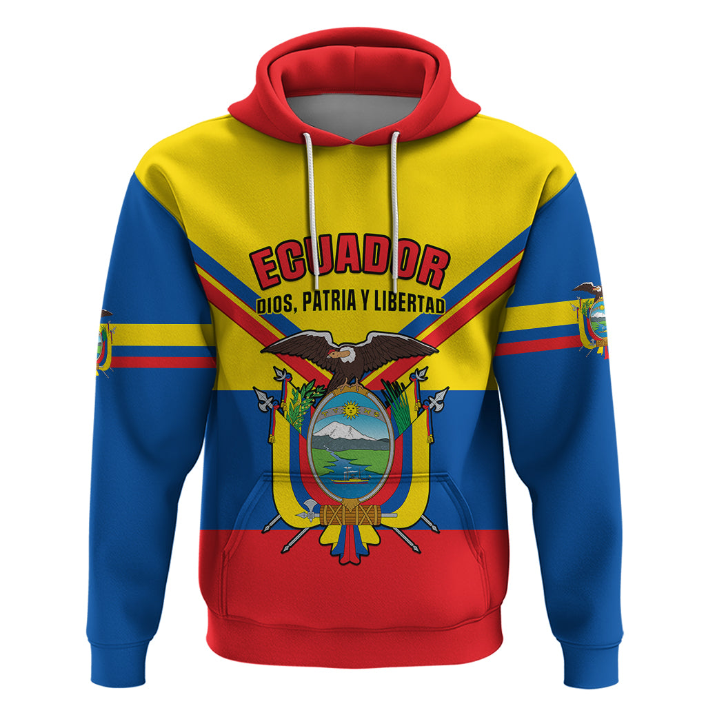 Ecuador Hoodie Ecuadorian Coat Of Arms Yellow Version - Wonder Print Shop