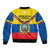 Ecuador Sleeve Zip Bomber Jacket Ecuadorian Coat Of Arms Yellow Version - Wonder Print Shop