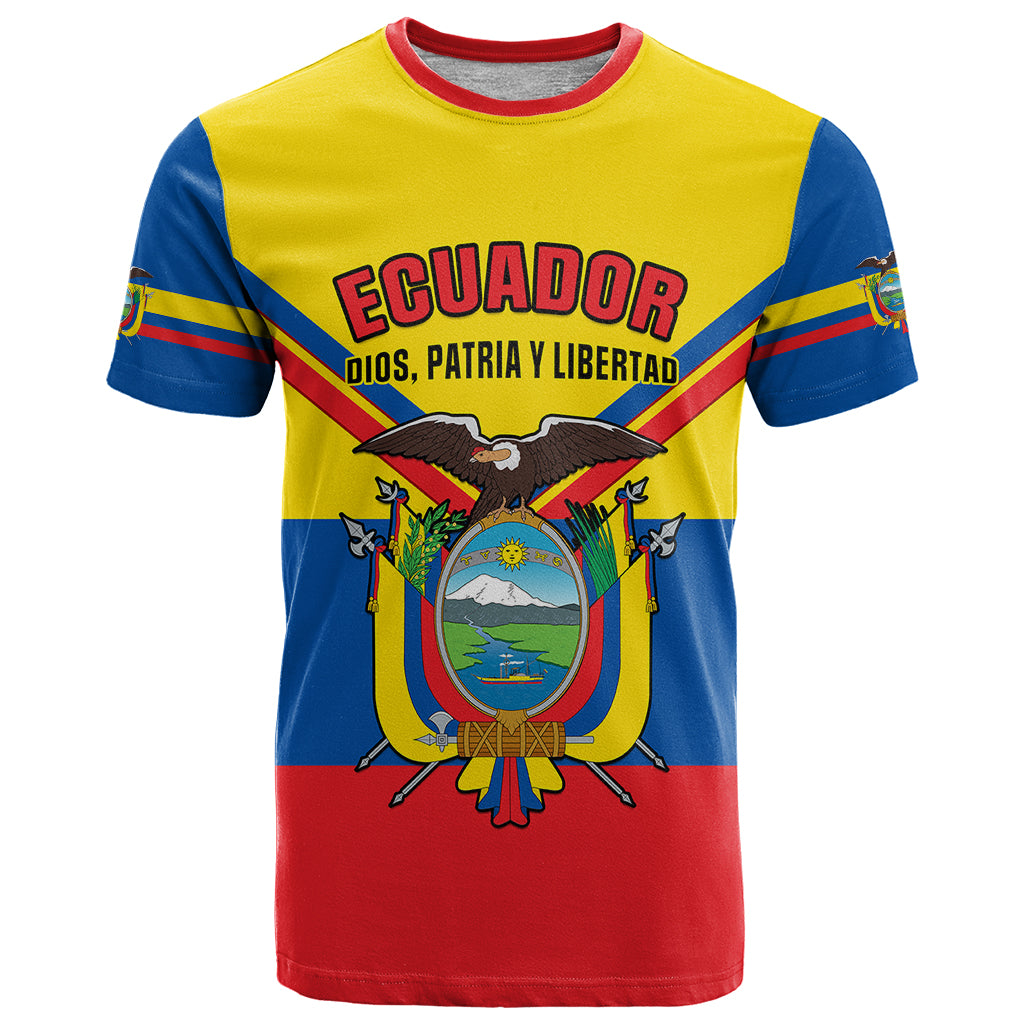 Ecuador T Shirt Ecuadorian Coat Of Arms Yellow Version - Wonder Print Shop