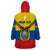 Personalised Ecuador Wearable Blanket Hoodie Ecuadorian Coat Of Arms Yellow Version - Wonder Print Shop