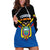 Ecuador Hoodie Dress Ecuadorian Coat Of Arms Black Version - Wonder Print Shop