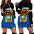 Ecuador Hoodie Dress Ecuadorian Coat Of Arms Black Version - Wonder Print Shop