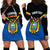 Personalised Ecuador Hoodie Dress Ecuadorian Coat Of Arms Black Version - Wonder Print Shop