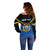 Personalised Ecuador Off Shoulder Sweater Ecuadorian Coat Of Arms Black Version - Wonder Print Shop